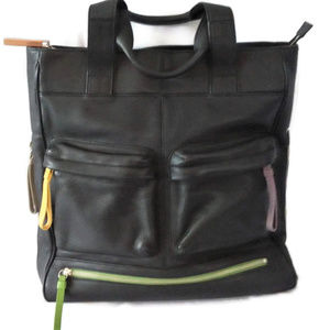 Bodhi North South Zip Leather Unisex Laptop Bag